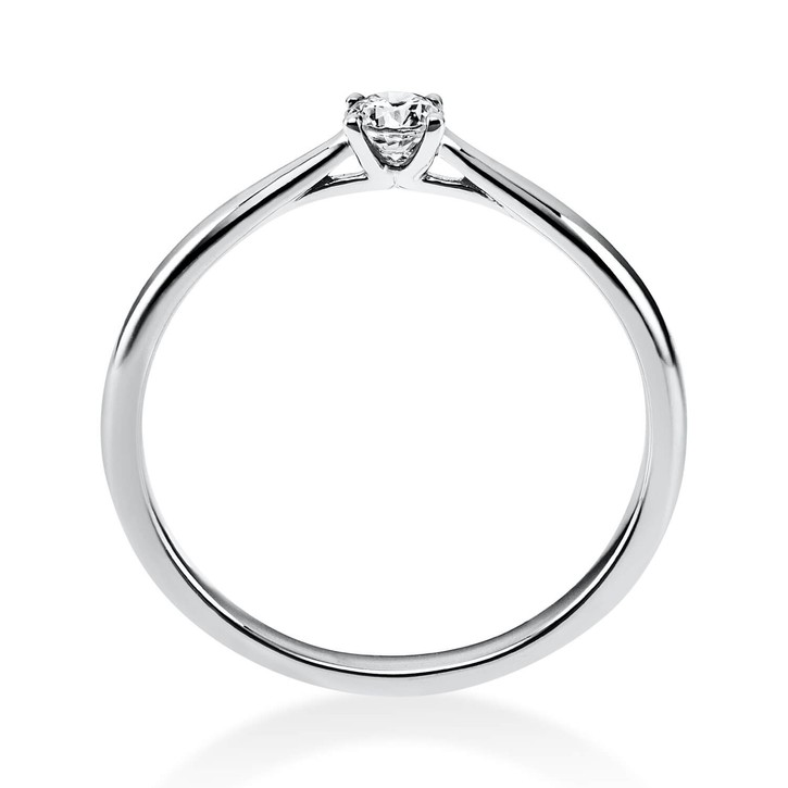 Solitär Ring aus 750 Weißgold mit Brillant 0.15 Ct