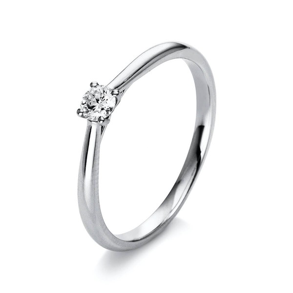 Solitär Ring aus 750 Weißgold mit Brillant 0.15 Ct