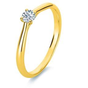 Solitär Ring Damenring 750 Gold Gelbgold Diamant Brillant 0,20 Ct. 4er-Krappe