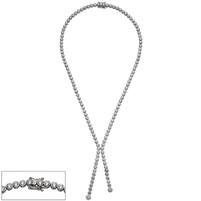 Collier Silberkette Halskette Halsschmuck mit weißen Zirkonia 925 Silber 42cm