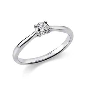 Solitär Ring Damenring 585 Gold Weißgold Diamant Brillant 0,30 Ct. 4er-Krappe