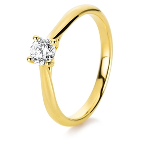 Solitär Ring Damenring 750 Gold Gelbgold Diamant Brillant 0,40 Ct. 4er-Krappe