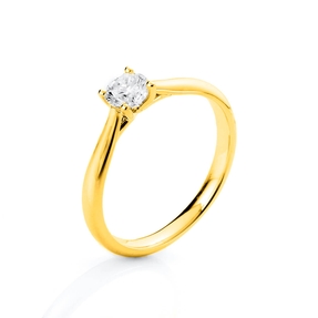 Solitär Ring Damenring aus 750 Gold Gelbgold mit Diamant Brillant 0,50 Ct.