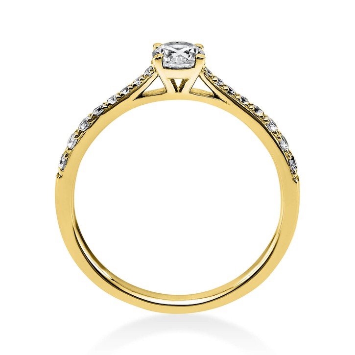Ring aus 585 Gelbgold mit 17 Brillanten 0.51 Ct