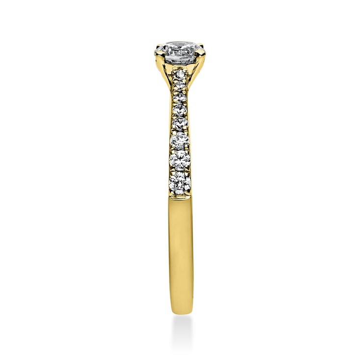 Ring aus 585 Gelbgold mit 17 Brillanten 0.51 Ct