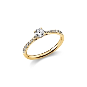 Ring Damenring aus 585 Gold Gelbgold mit 17 Diamanten Brillanten 0,51 Ct.