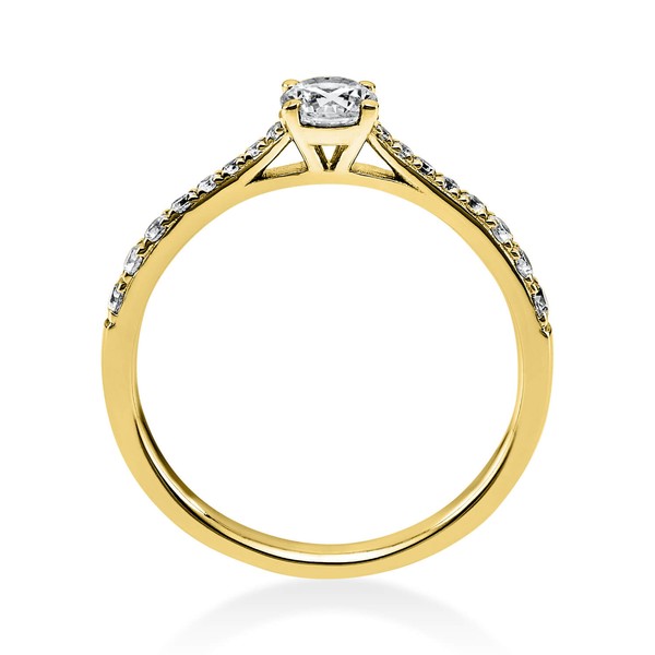 Ring aus 750 Gelbgold mit 17 Brillanten 0.51 Ct