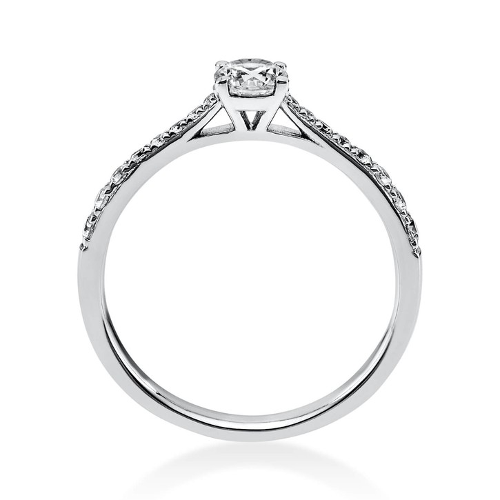 Ring aus 585 Weißgold mit 17 Brillanten 0.51 Ct