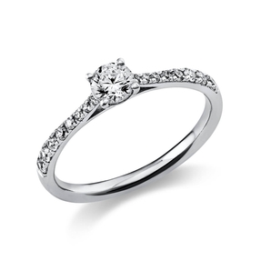 Ring Damenring aus 585 Gold Weißgold mit 17 Diamanten Brillanten 0,51 Ct.