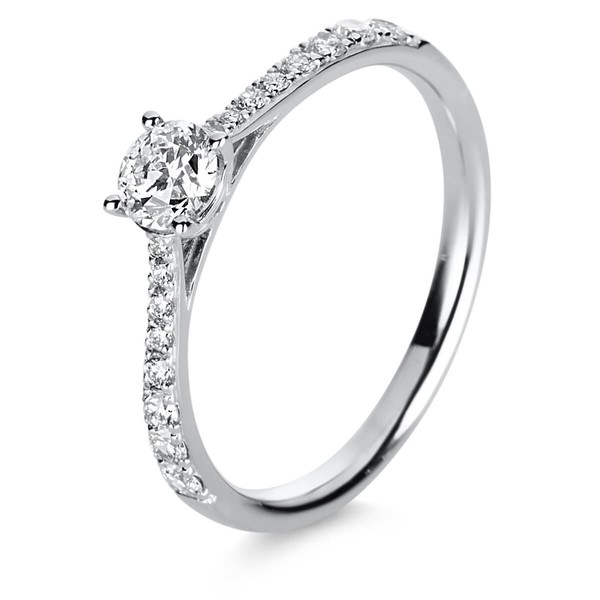 Ring aus 585 Weißgold mit 17 Brillanten 0.51 Ct