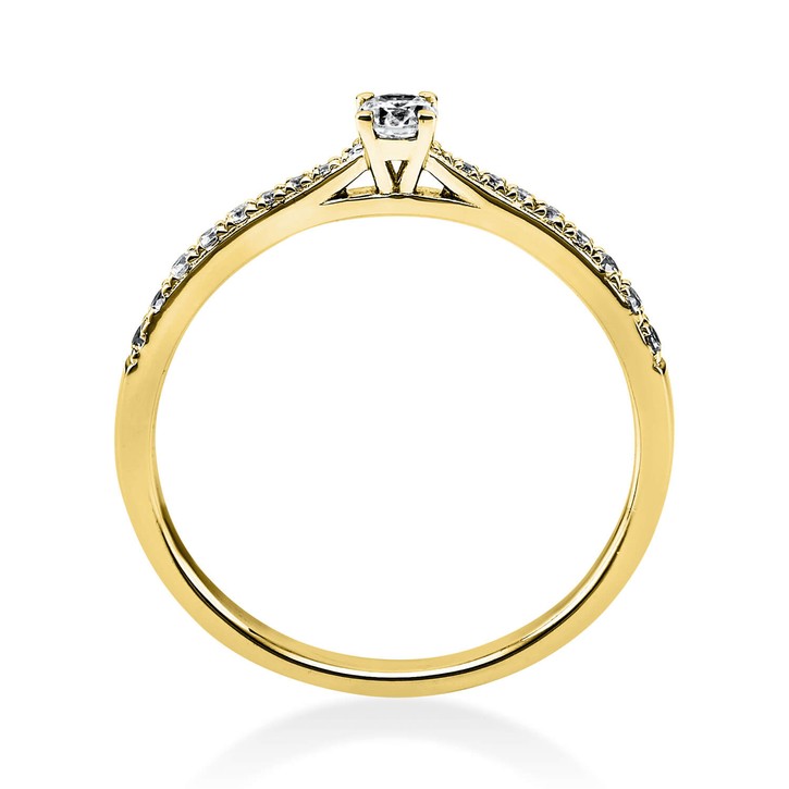 Ring aus 585 Gelbgold mit 19 Brillanten 0.22 Ct