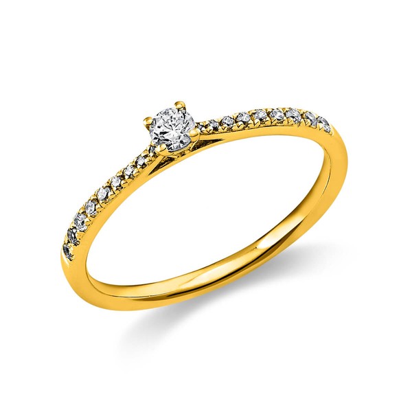 Ring aus 585 Gelbgold mit 19 Brillanten 0.22 Ct