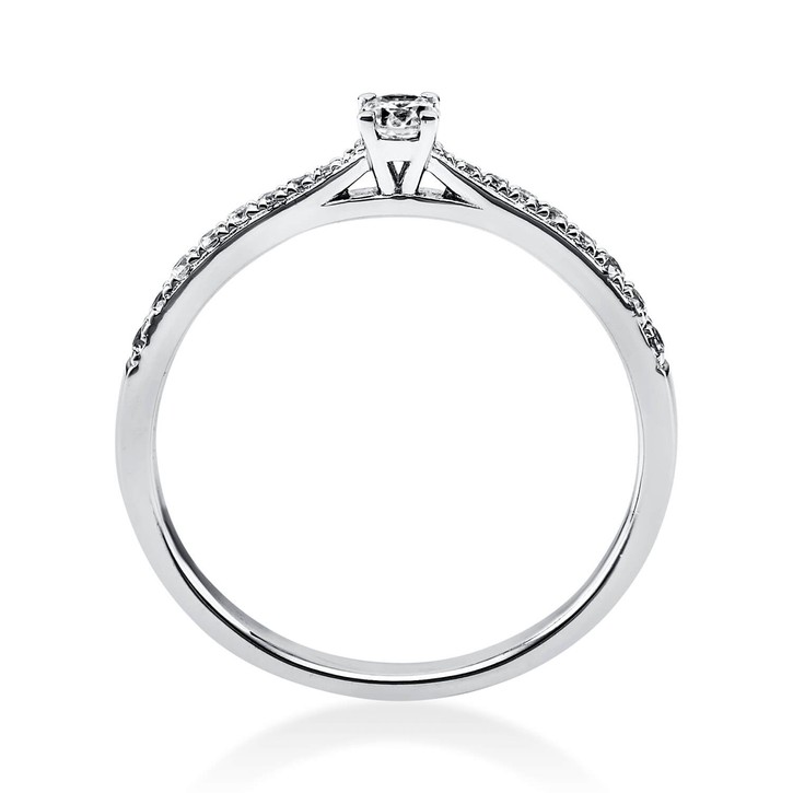 Ring aus 585 Weißgold mit 19 Brillanten 0.22 Ct