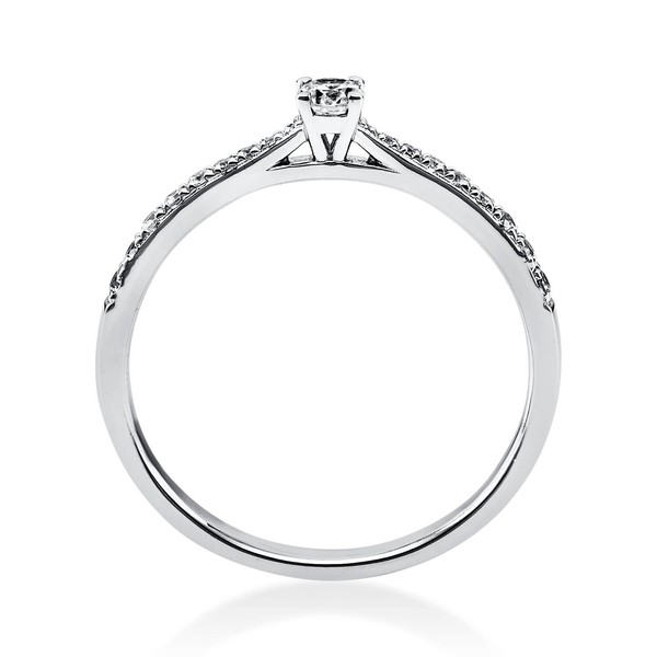 Ring aus 585 Weißgold mit 19 Brillanten 0.22 Ct