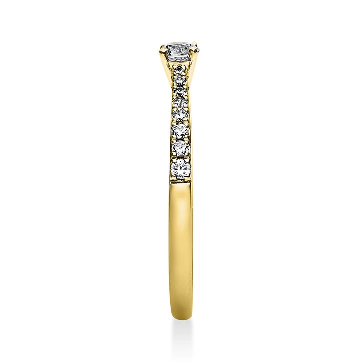 Ring aus 750 Gelbgold mit 17 Brillanten 0.30 Ct