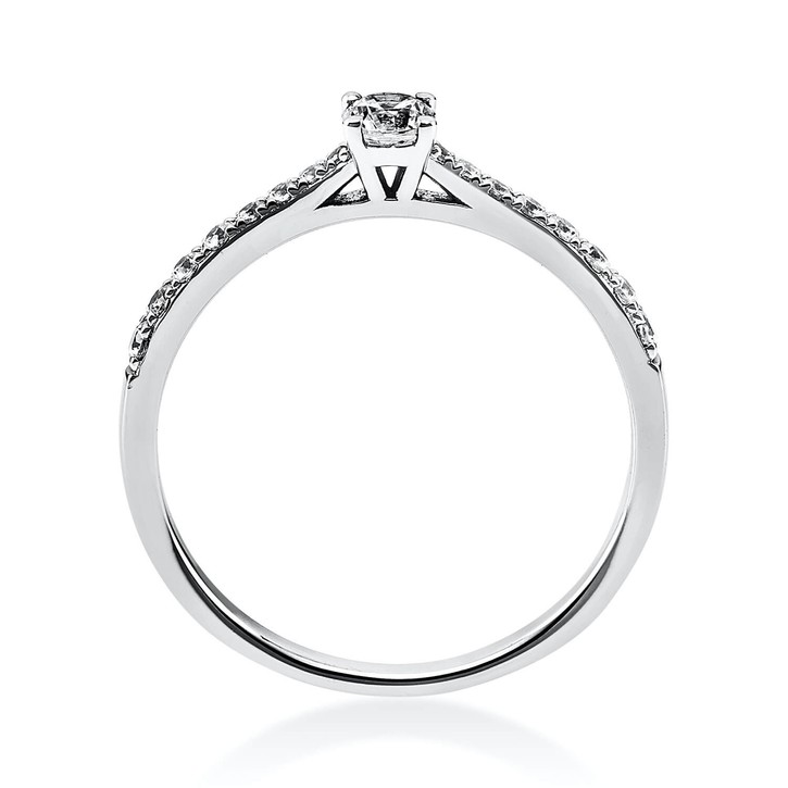 Ring aus 750 Weißgold mit 17 Brillanten 0.30 Ct