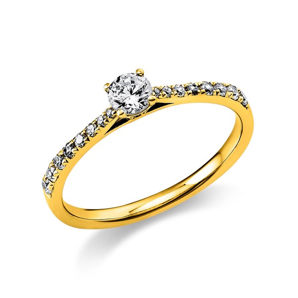 Ring aus 750 Gelbgold mit 17 Brillanten 0.37 Ct