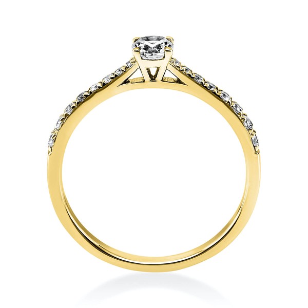 Ring aus 750 Gelbgold mit 17 Brillanten 0.37 Ct