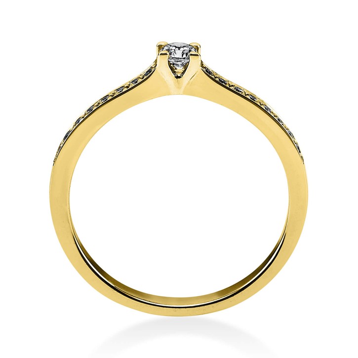 Ring aus 585 Gelbgold mit 17 Brillanten 0.22 Ct