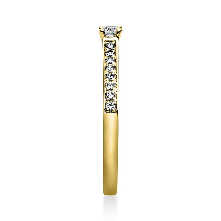 Ring aus 585 Gelbgold mit 17 Brillanten 0.22 Ct