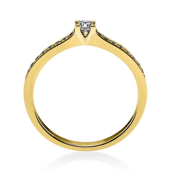 Ring aus 750 Gelbgold mit 17 Brillanten 0.22 Ct