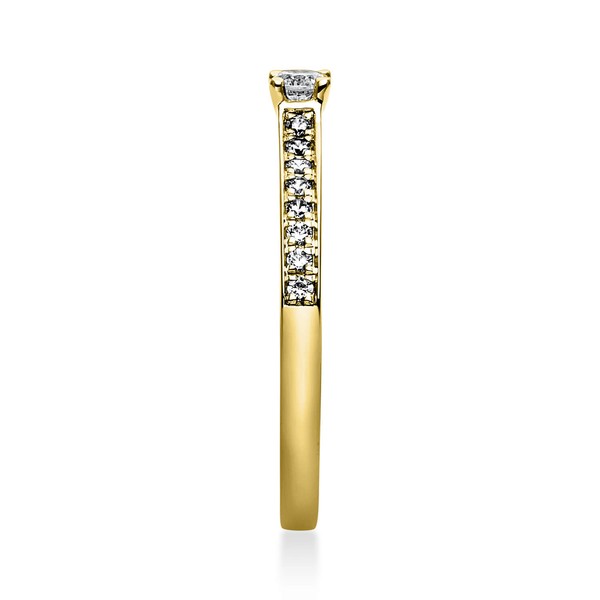 Ring aus 750 Gelbgold mit 17 Brillanten 0.22 Ct