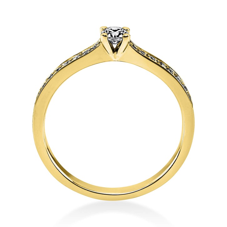 Ring aus 750 Gelbgold mit 17 Brillanten 0.29 Ct