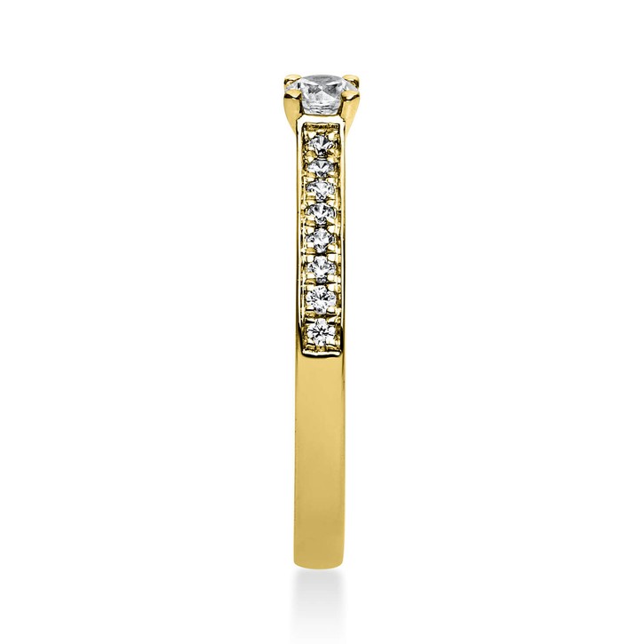 Ring aus 750 Gelbgold mit 17 Brillanten 0.29 Ct