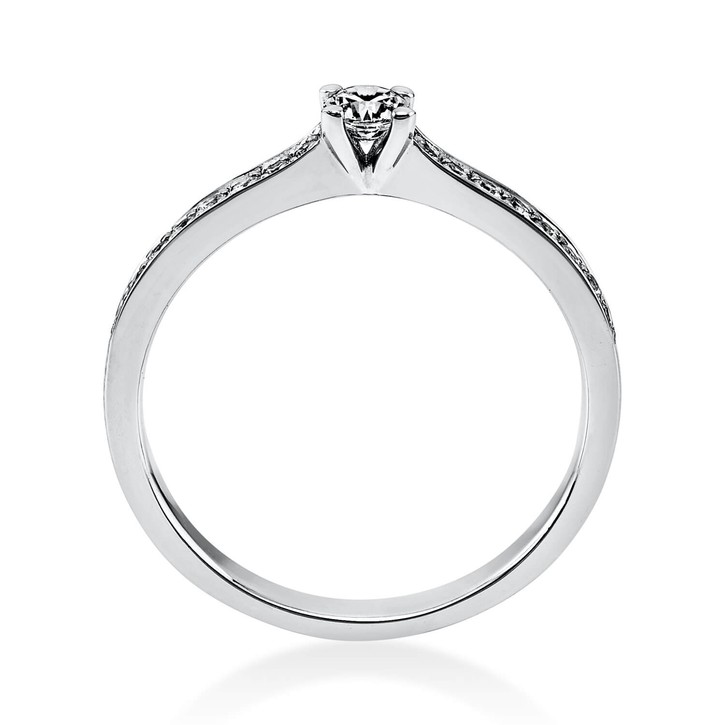 Ring aus 585 Weißgold mit 17 Brillanten 0.29 Ct