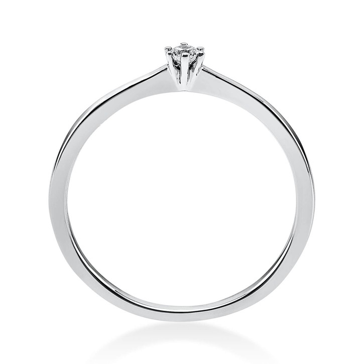 Solitär Ring aus 750 Weißgold mit Brillant 0.05 Ct