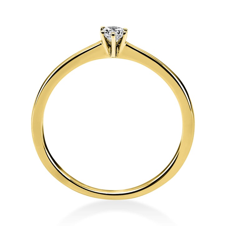 Solitär Ring aus 585 Gelbgold mit Brillant 0.10 Ct
