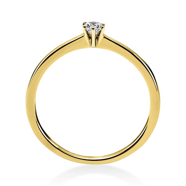 Solitär Ring aus 585 Gelbgold mit Brillant 0.10 Ct