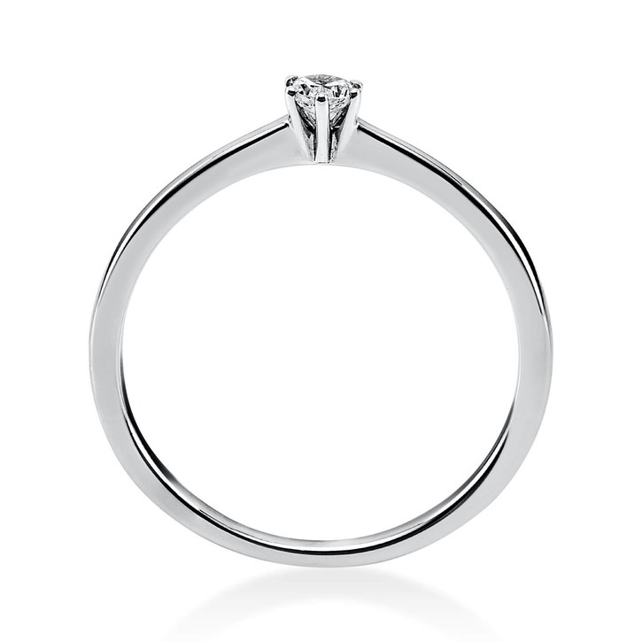 Solitär Ring aus 585 Weißgold mit Brillant 0.10 Ct