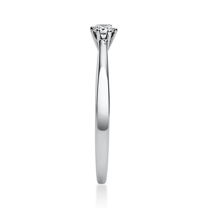 Solitär Ring aus 585 Weißgold mit Brillant 0.10 Ct
