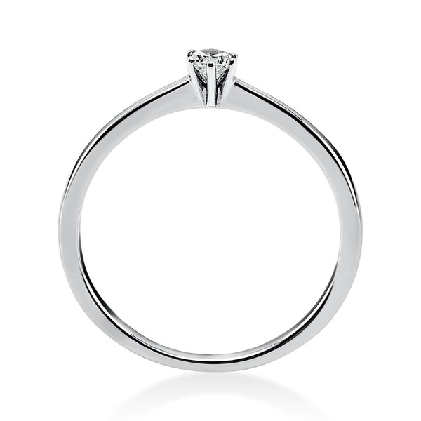 Solitär Ring aus 750 Weißgold mit Brillant 0.10 Ct