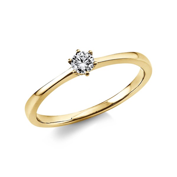 Solitär Ring aus 750 Gelbgold mit Brillant 0.15 Ct