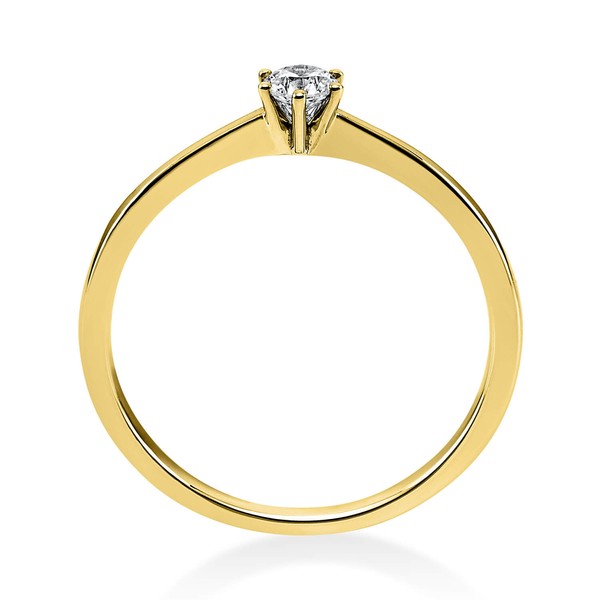 Solitär Ring aus 750 Gelbgold mit Brillant 0.15 Ct
