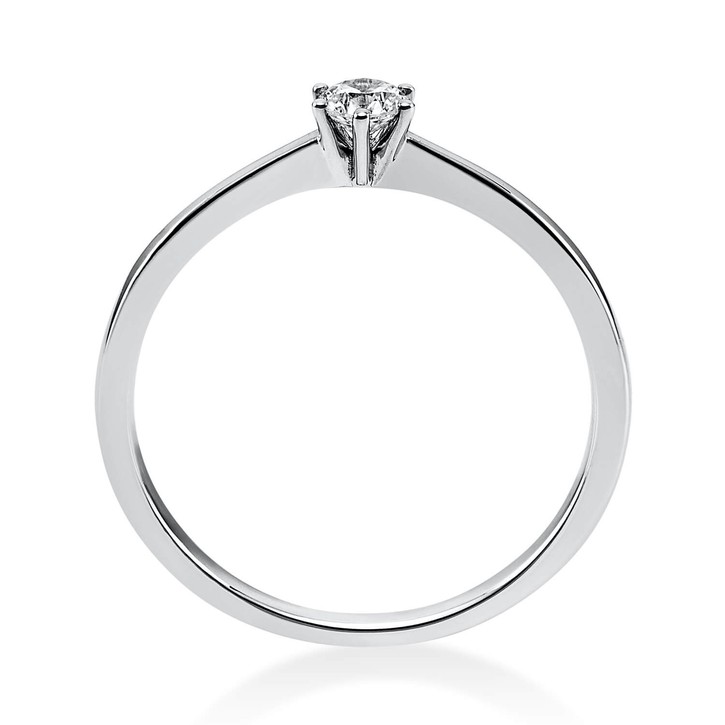 Solitär Ring aus 750 Weißgold mit Brillant 0.15 Ct