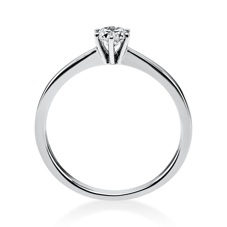 Solitär Ring aus 750 Weißgold mit Brillant 0.25 Ct