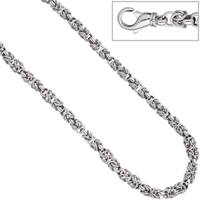 7,2mm Collier Halskette Königs-Erbskette aus echtem 925 Silber rhodiniert 50cm