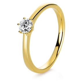 Solitär Ring Damenring 585 Gold Gelbgold Diamant Brillant 0,30 Ct. 6er-Krappe