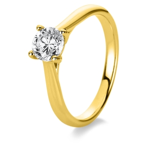 Solitär Ring Damenring 750 Gold Gelbgold Diamant Brillant 0,70 Ct. 4er-Krappe