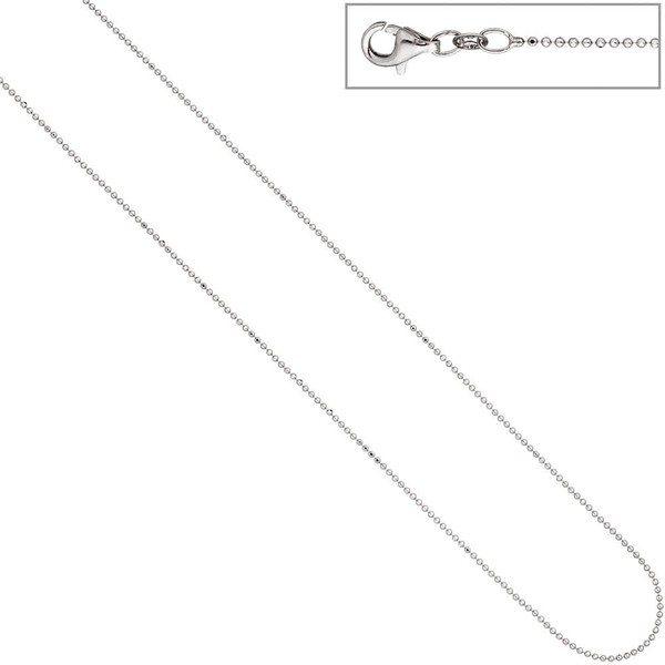 1,2mm Kugelkette aus 925 Silber 38cm