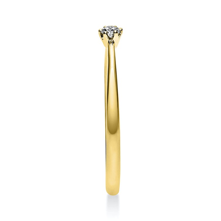 Solitär Ring aus 750 Gelbgold mit Brillant 0.05 Ct