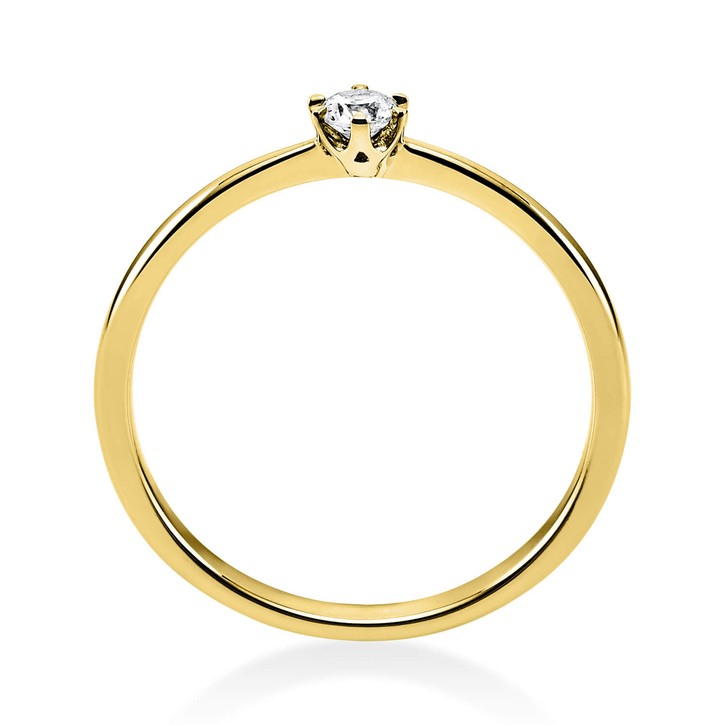 Solitär Ring aus 585 Gelbgold mit Brillant 0.10 Ct