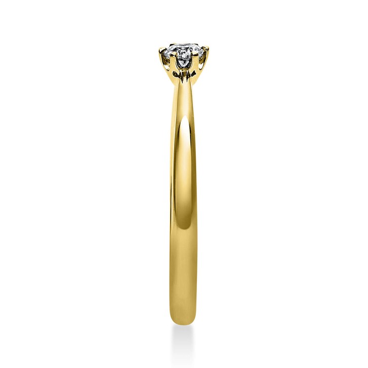 Solitär Ring aus 585 Gelbgold mit Brillant 0.10 Ct