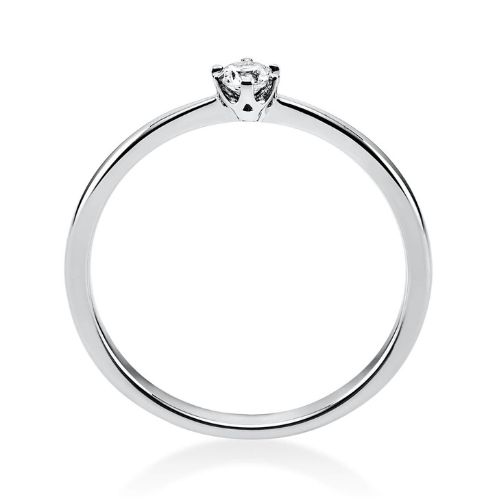 Solitär Ring aus 585 Weißgold mit Brillant 0.10 Ct