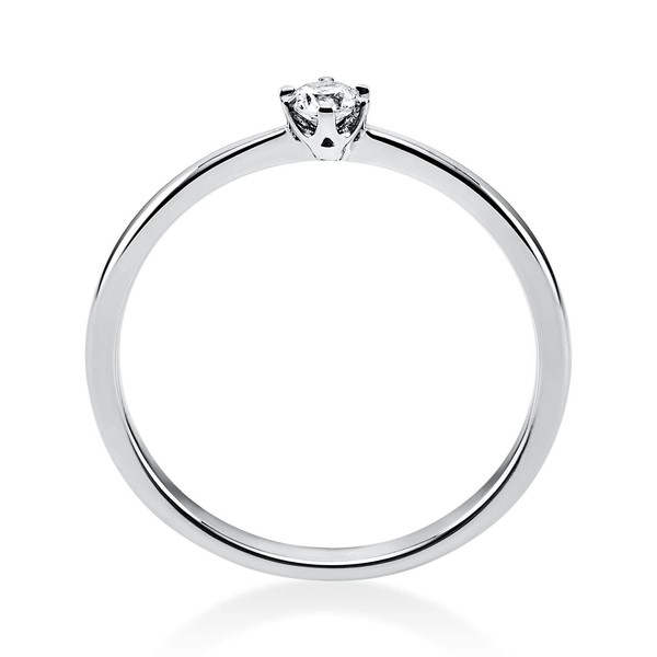 Solitär Ring aus 750 Weißgold mit Brillant 0.10 Ct