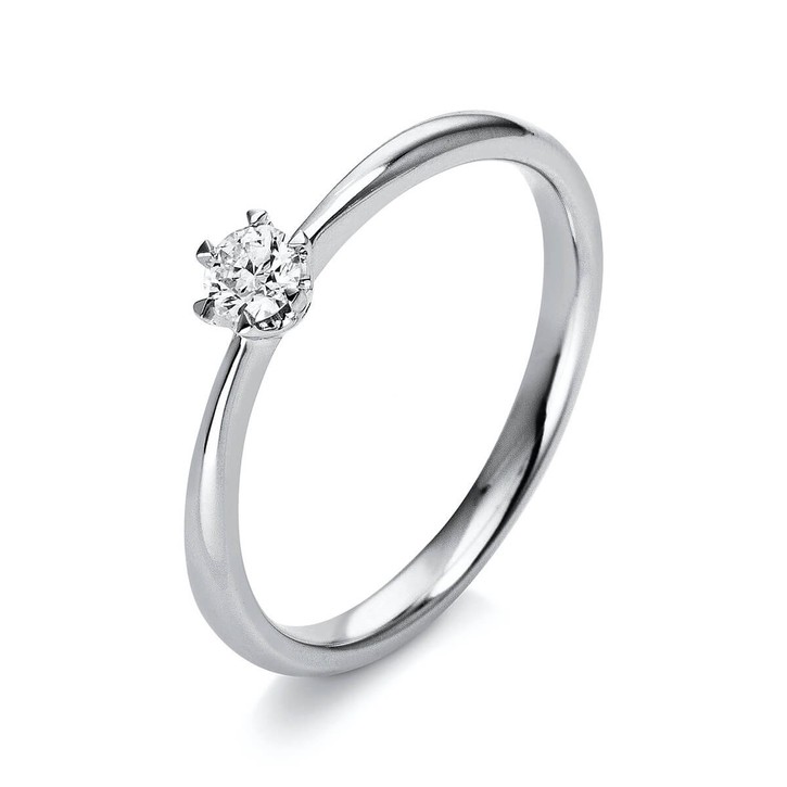 Solitär Ring aus 750 Weißgold mit Brillant 0.15 Ct