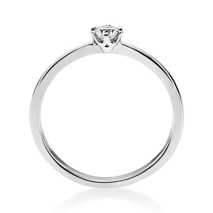 Solitär Ring aus 750 Weißgold mit Brillant 0.15 Ct